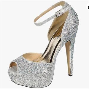 Eye Candie Womens Juliana-77 Shiny High Heel Fashion Sandal - Size 8